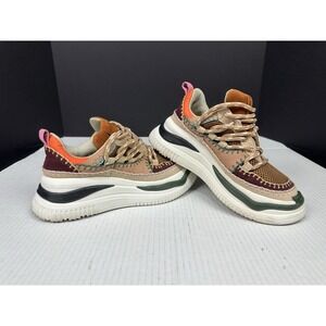 FARM Rio Zigzag Platform Sneaker White Multi Colored Women's Size 6